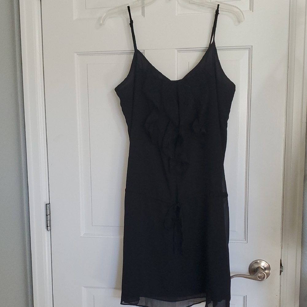 Old Navy Black Ruffle Front Sleeveless Dress Sz M